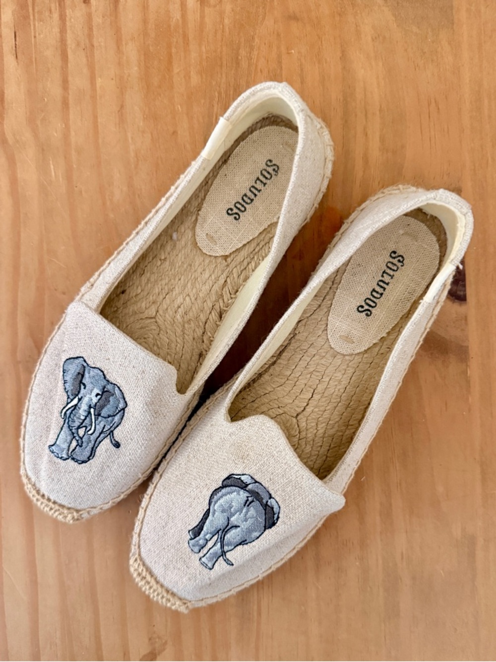 Soludos Natural Canvas Elephant Slip-On Espadrilles